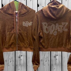 Dolls Kill  x Bratz Women’s velour Hoodie Brown L